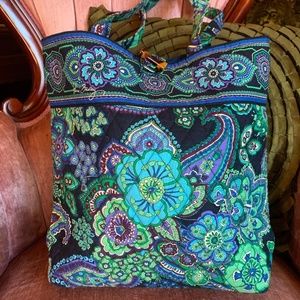 Vera Bradley Square Blue Flower Tote